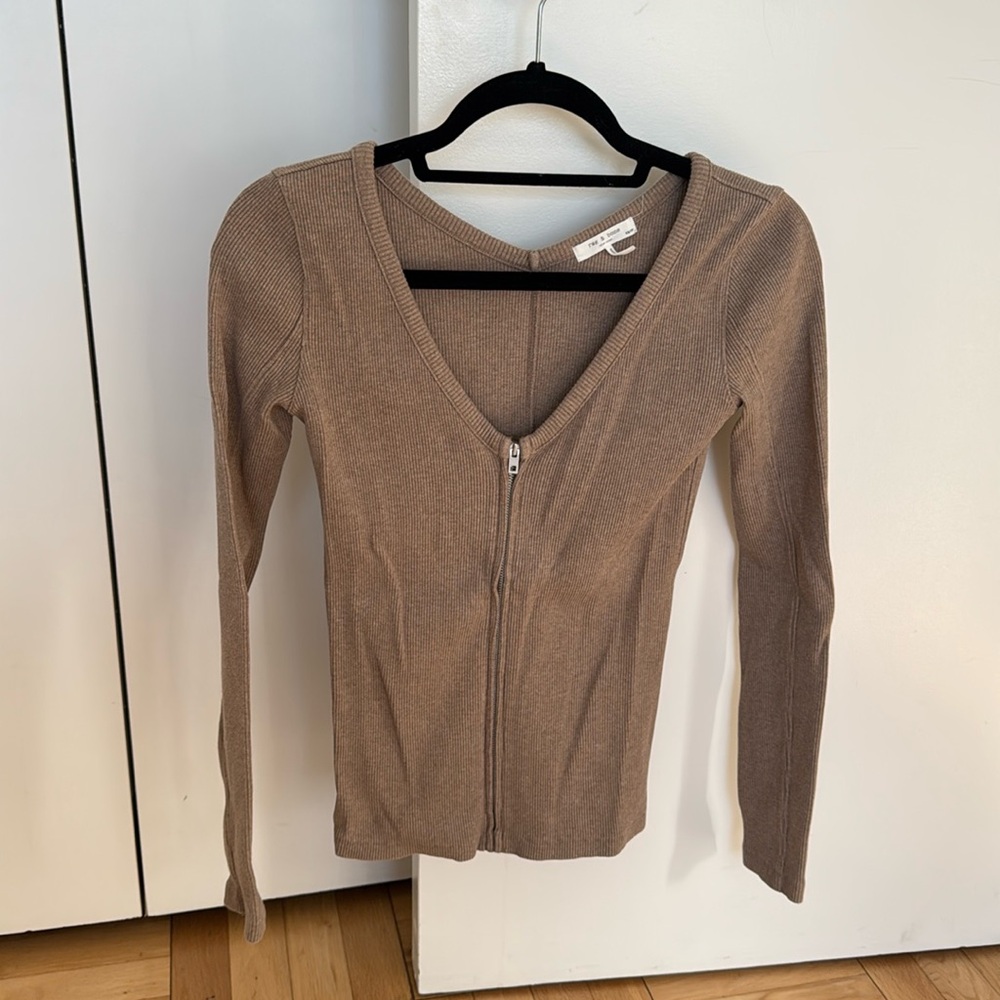 Rag & Bone Laila Zip Cotton Long Sleeve